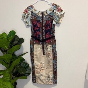 Anthropologie Beguile by Byron Lars pieced brocade belted Midi Dress 4